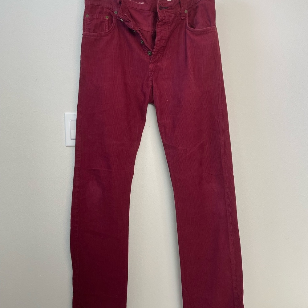 Men’s Rag and Bone Red Corduroy Pants